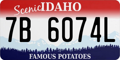 ID license plate 7B6074L