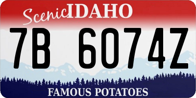 ID license plate 7B6074Z