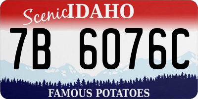 ID license plate 7B6076C