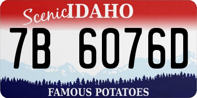 ID license plate 7B6076D