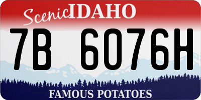 ID license plate 7B6076H