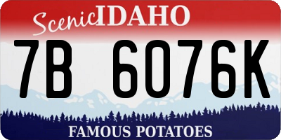ID license plate 7B6076K