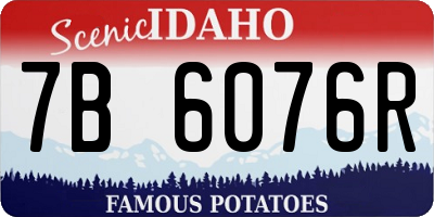 ID license plate 7B6076R