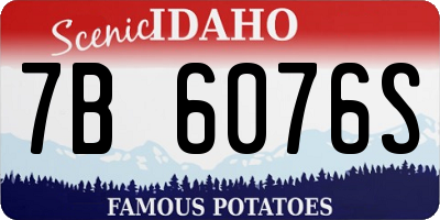 ID license plate 7B6076S