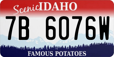 ID license plate 7B6076W