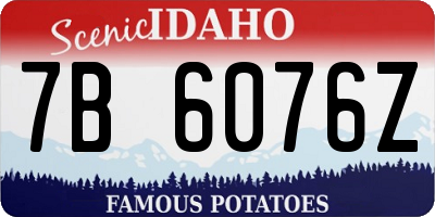 ID license plate 7B6076Z