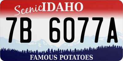 ID license plate 7B6077A
