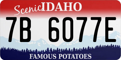 ID license plate 7B6077E