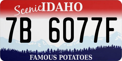 ID license plate 7B6077F