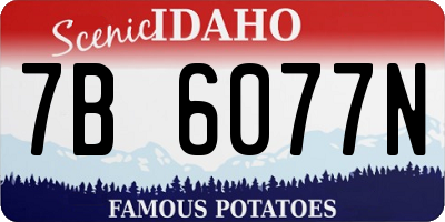 ID license plate 7B6077N