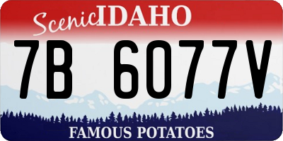 ID license plate 7B6077V