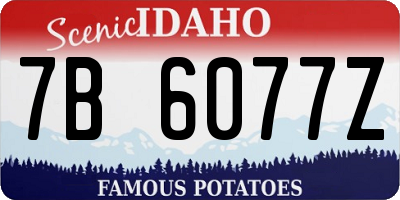 ID license plate 7B6077Z