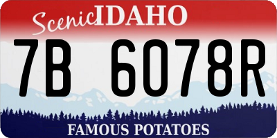 ID license plate 7B6078R