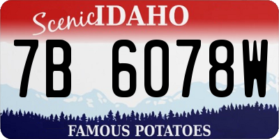 ID license plate 7B6078W