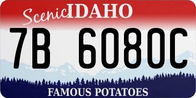ID license plate 7B6080C