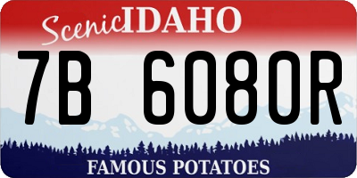 ID license plate 7B6080R