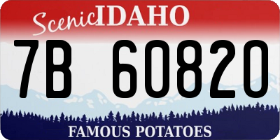 ID license plate 7B6082O