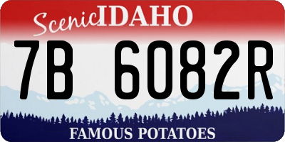 ID license plate 7B6082R