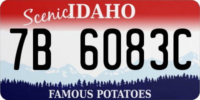 ID license plate 7B6083C