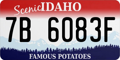ID license plate 7B6083F