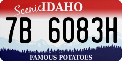ID license plate 7B6083H