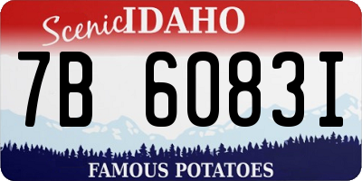 ID license plate 7B6083I