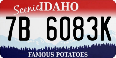 ID license plate 7B6083K