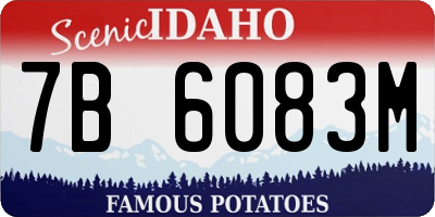 ID license plate 7B6083M