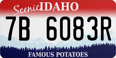 ID license plate 7B6083R