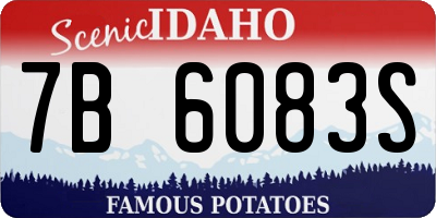 ID license plate 7B6083S
