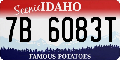 ID license plate 7B6083T