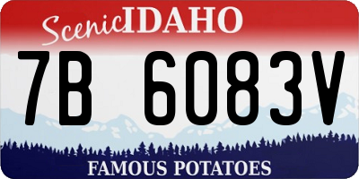 ID license plate 7B6083V