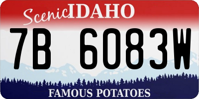 ID license plate 7B6083W