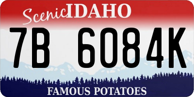 ID license plate 7B6084K
