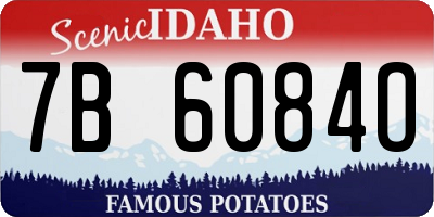 ID license plate 7B6084O