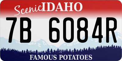ID license plate 7B6084R
