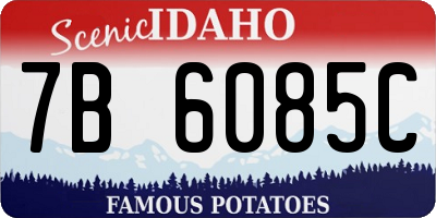 ID license plate 7B6085C