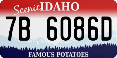 ID license plate 7B6086D