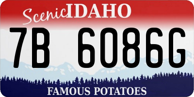 ID license plate 7B6086G