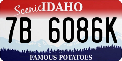 ID license plate 7B6086K