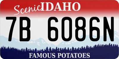 ID license plate 7B6086N