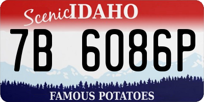 ID license plate 7B6086P