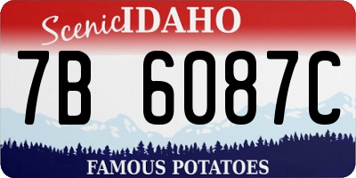 ID license plate 7B6087C