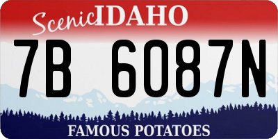 ID license plate 7B6087N