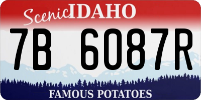 ID license plate 7B6087R