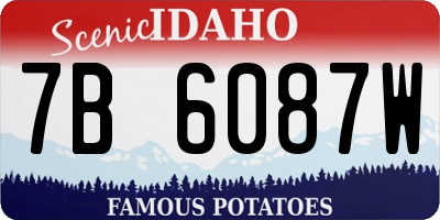 ID license plate 7B6087W