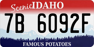 ID license plate 7B6092F