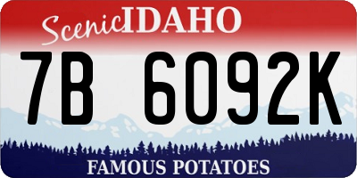 ID license plate 7B6092K
