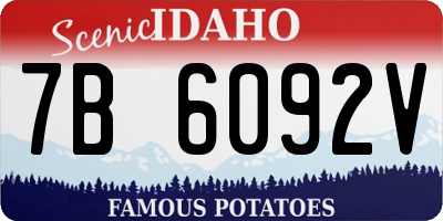 ID license plate 7B6092V
