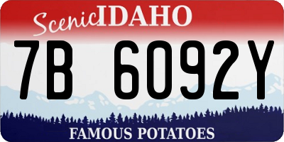 ID license plate 7B6092Y